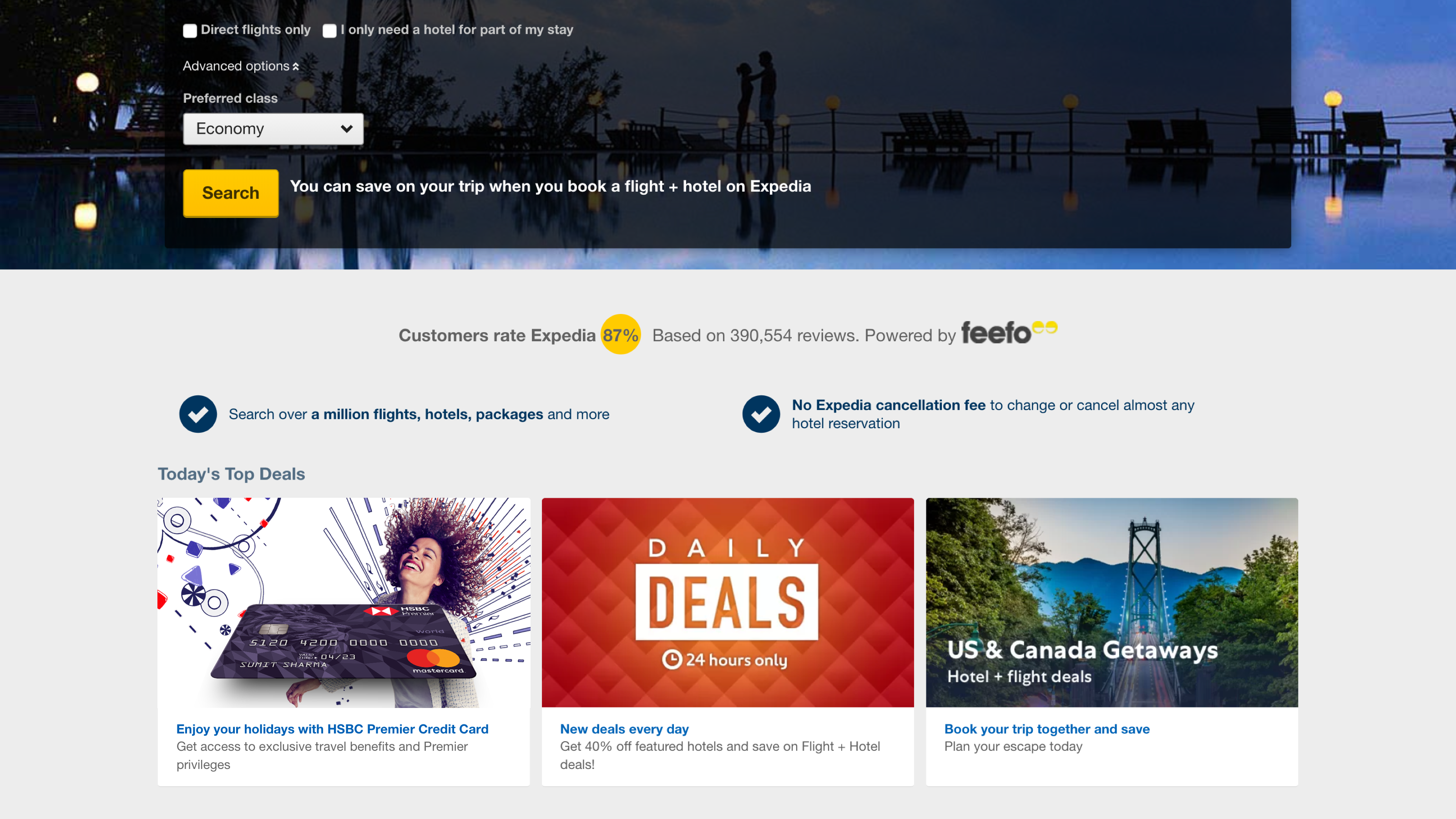 Expedia Today’s Top Deals with HSBC Premier