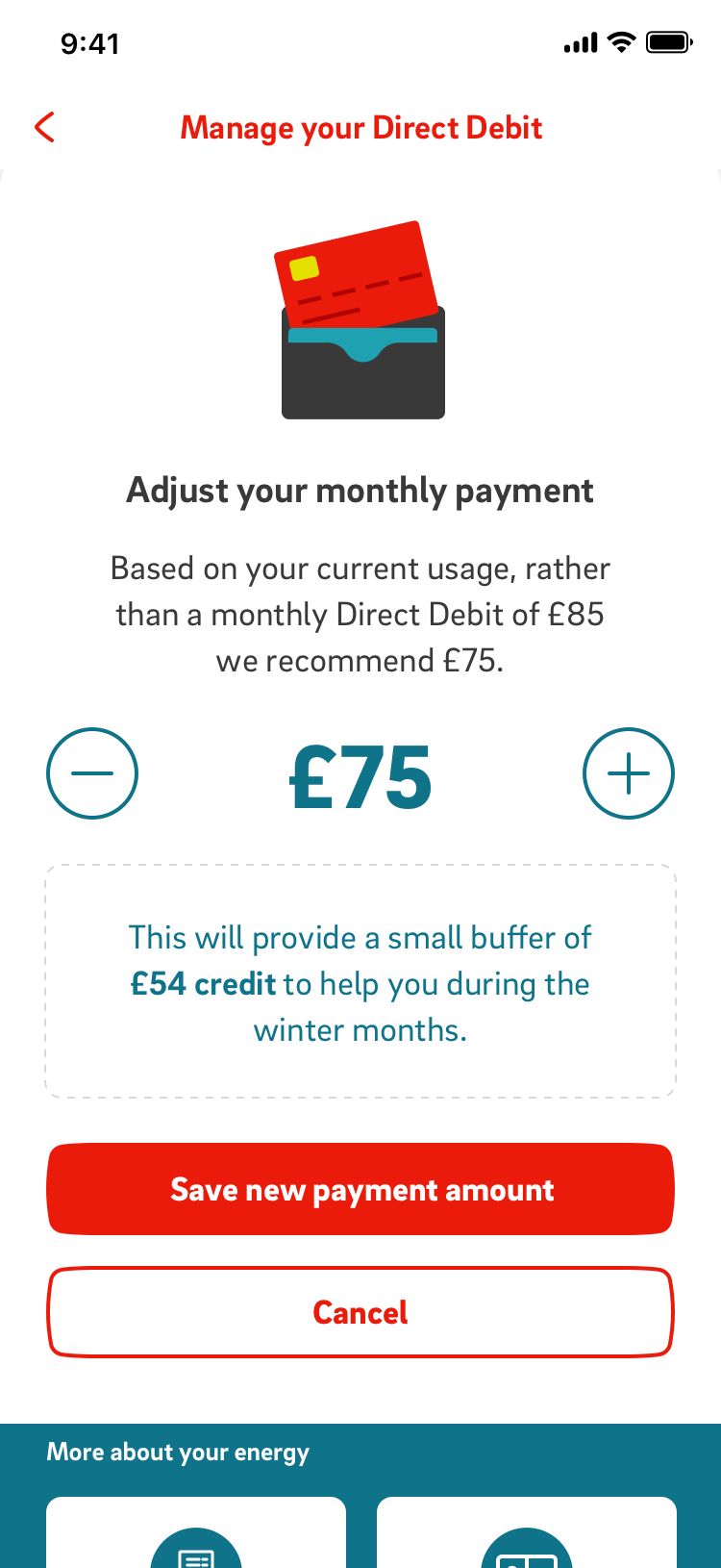 Manage your Direct Debit: adjust monthly payment